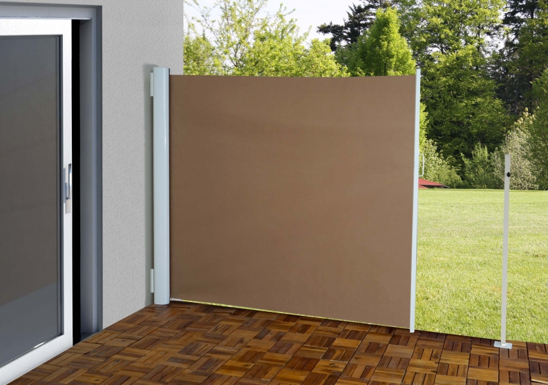 Læskærm 300x180cm brunt læsejl og sidesejl læhegn, læskærme og ...