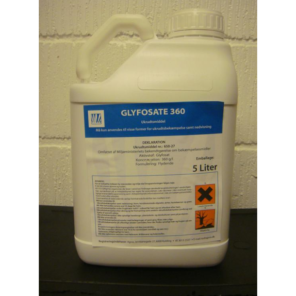 Glyphosat 360 5 liter ukrudtsmiddel - koncentreret. Køb 5L her
