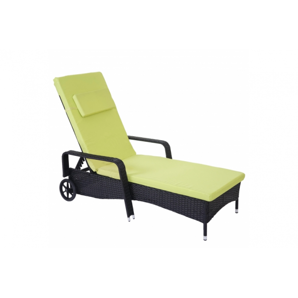 Polyrattan aluminium solseng sort luksus solvogn og liggestol ...