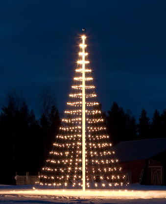 Lysnet til 6 meter flagstang med 480 varm hvid LED lys - luksus