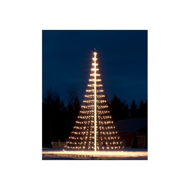 Lysnet til 10 meter flagstang med 1000 varm hvid LED lys ...