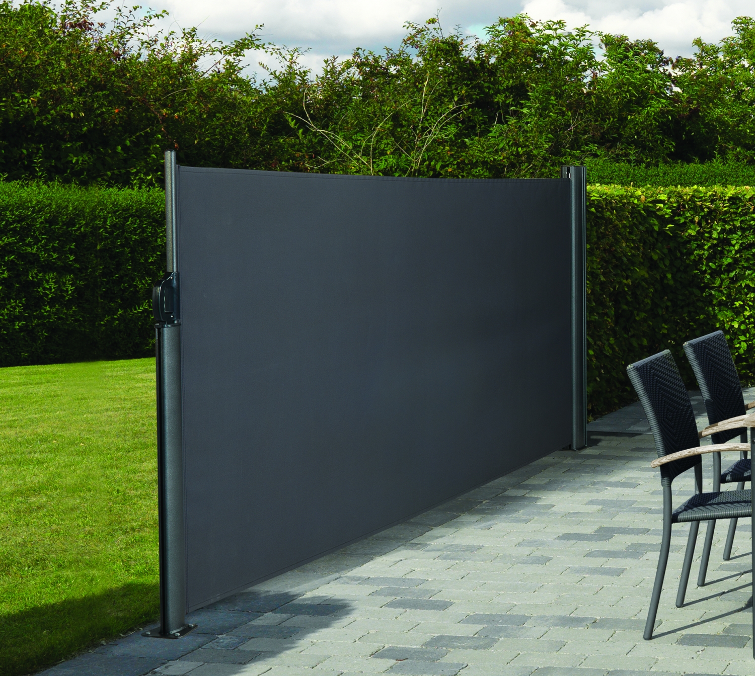 Udtrækssejl 300 x 140 cm hortus sidesejl, læsejl og læskærm ... Læhegn til terrasse
